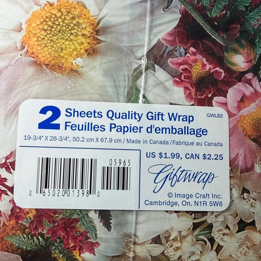 5/$25 VINTAGE Birthday Wrapping Paper Florals